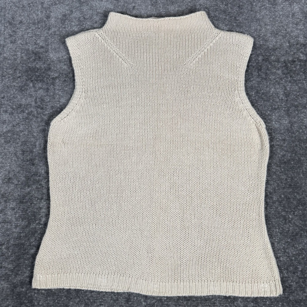 Vintage‎ Northern Reflections Sweater Women's Medium Mock Neck White Sleeveless